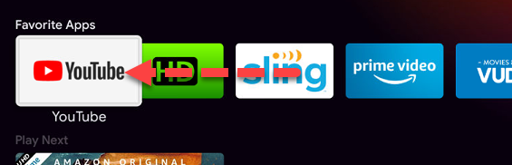 Перемещение ярлыка приложения в строке с помощью стрелок на пульте.