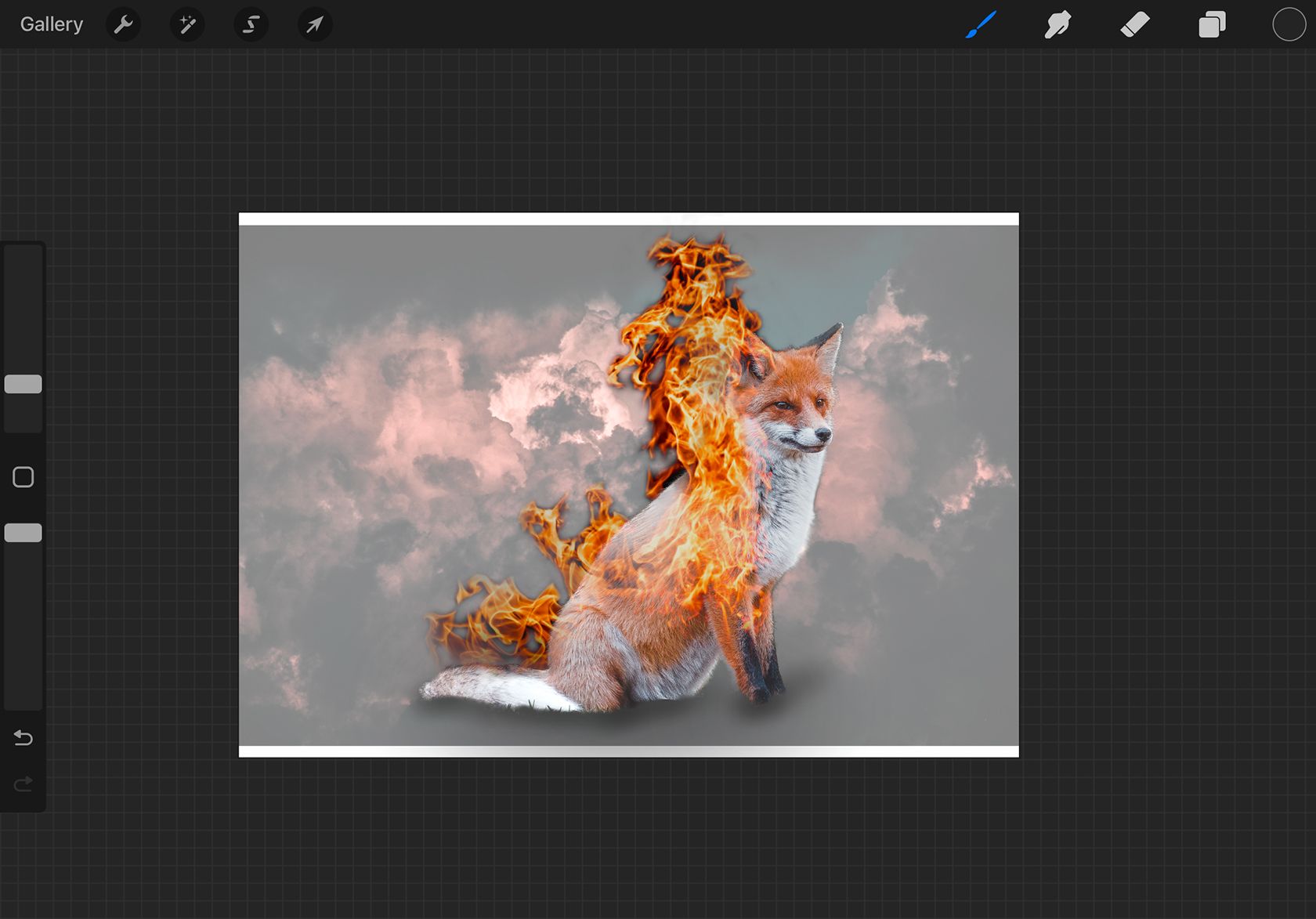 Работа на фоне с дымом.