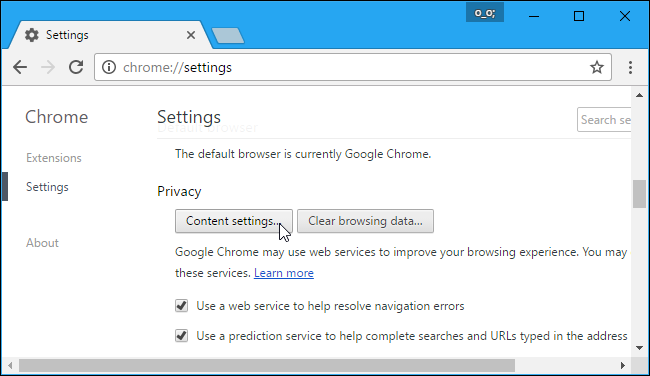 Настройки местоположения в Chrome