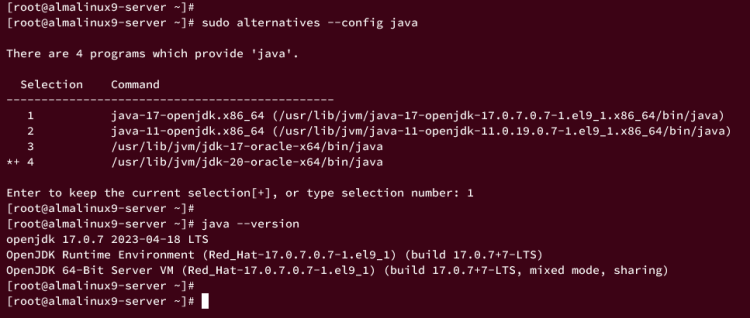 Выбор java по умолчанию через alternatives