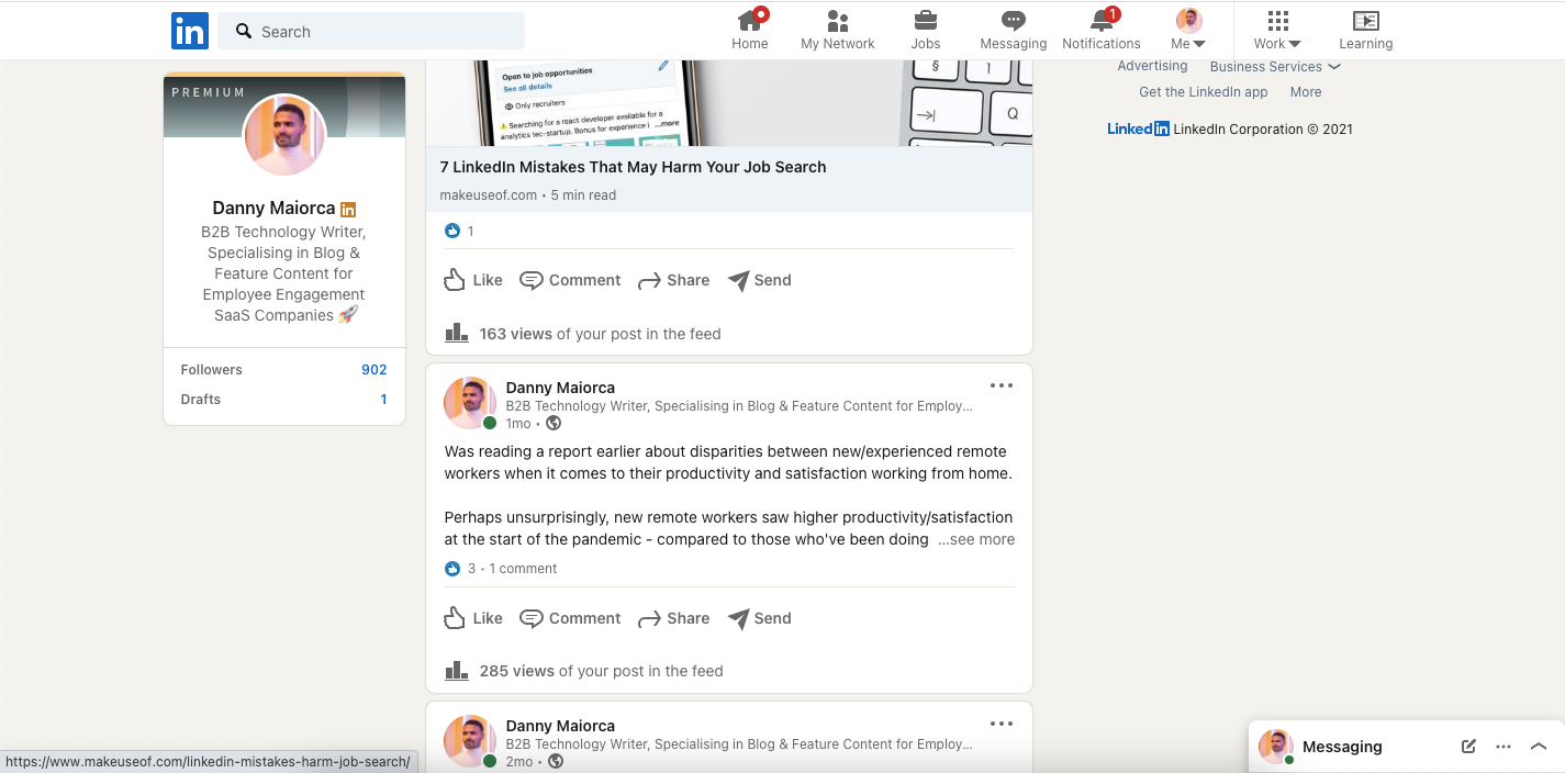 метрика просмотров постов LinkedIn