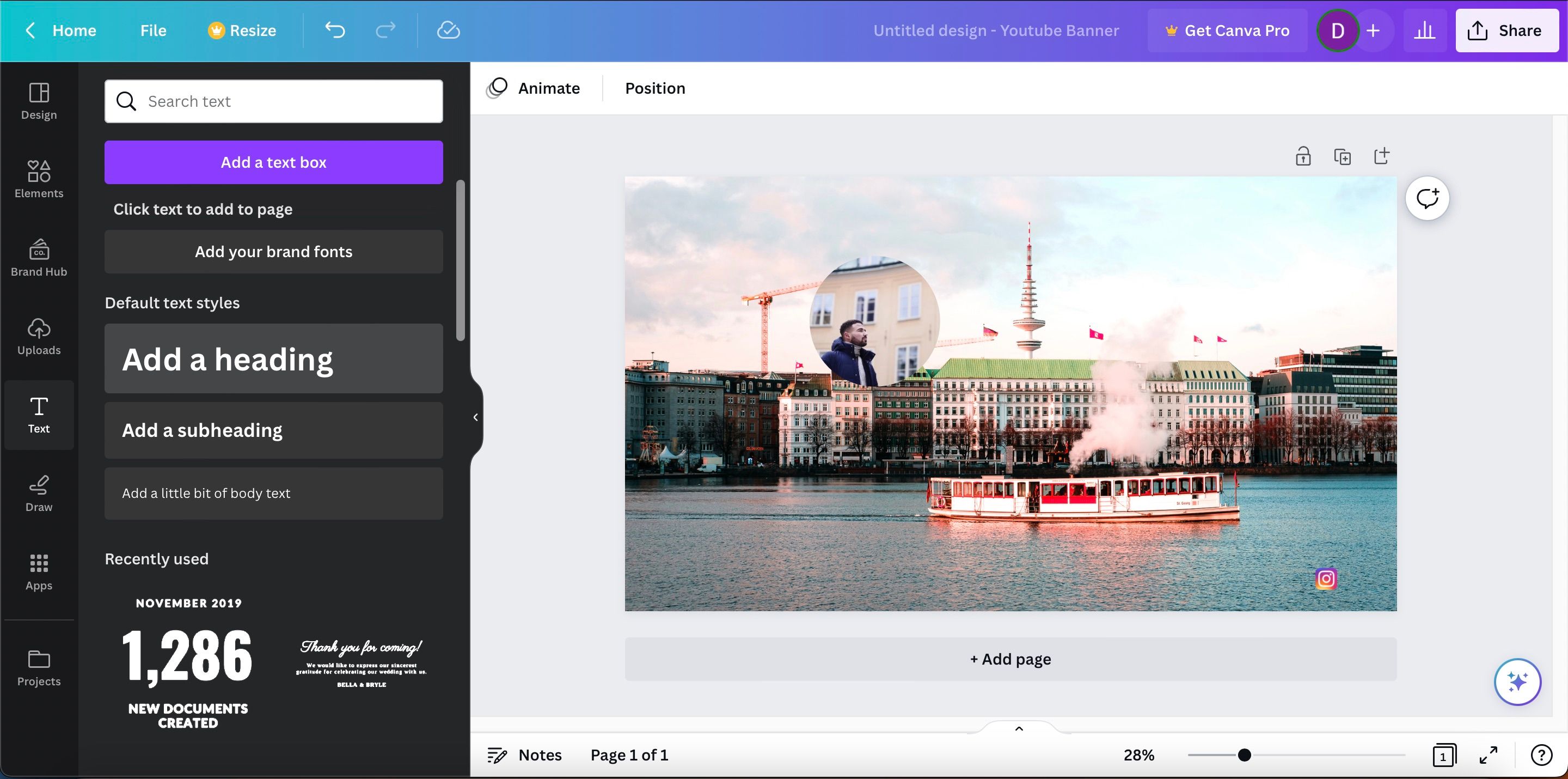Варианты текста в Canva