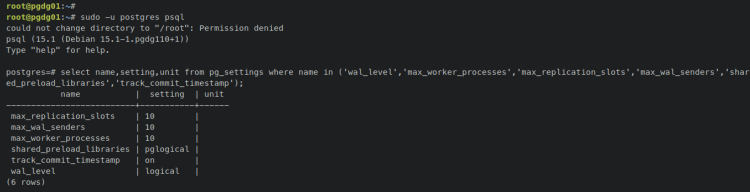 Подтверждение wal_level