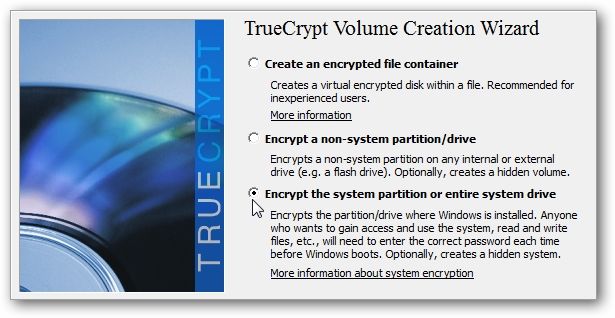 Интерфейс VeraCrypt при шифровании системного диска