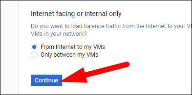 Параметр интернет для балансировщика