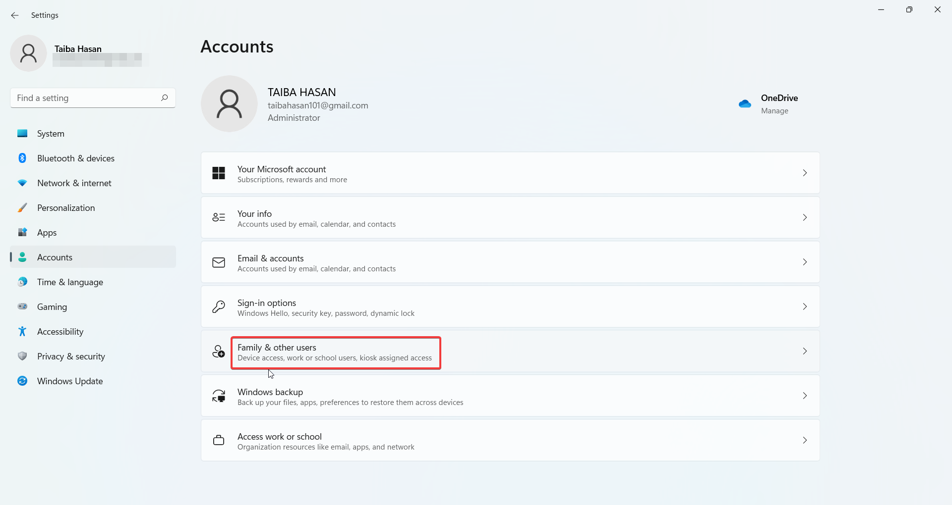 Изменить пароль другого пользователя в Windows 11