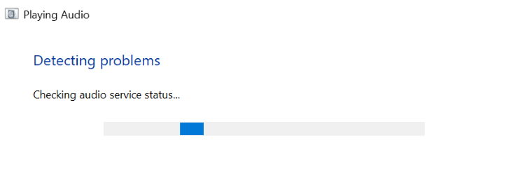 Windows Audio troubleshooter.