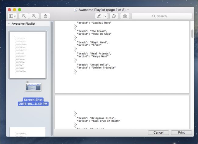 Добавление изображения в боковую панель Preview для объединения в PDF