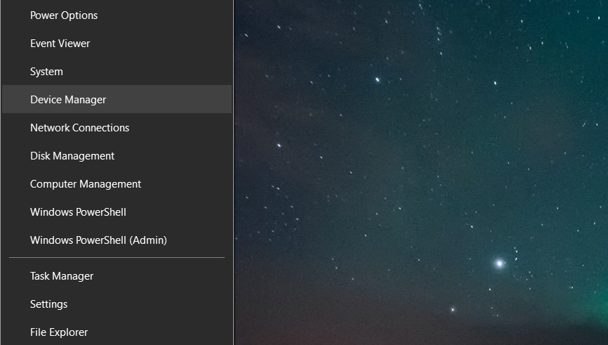 Открыть Диспетчер устройств Windows