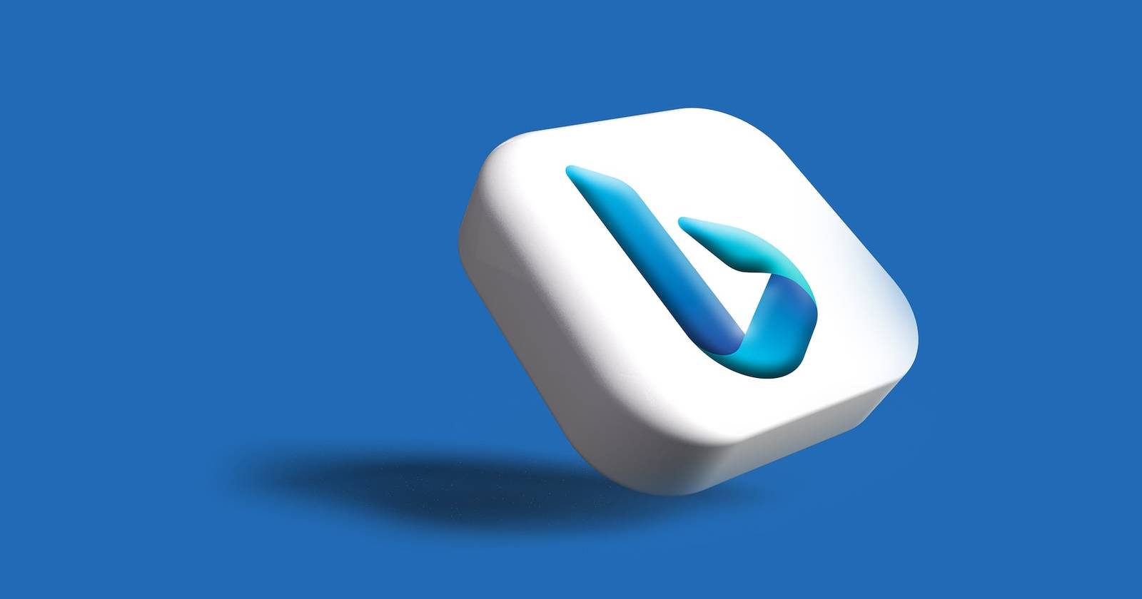 Логотип Microsoft Bing в 3D, сине-зеленая эмблема