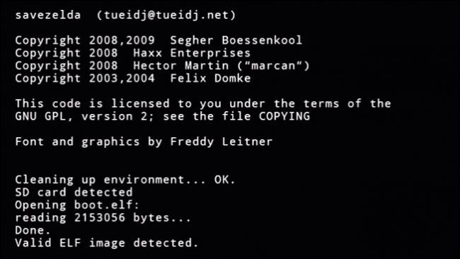 Экран запуска HackMii Installer после запуска LetterBomb