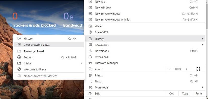 Очистка данных Brave