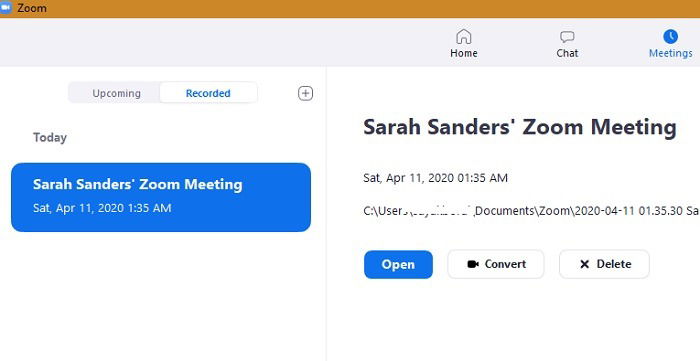 Просмотр записей прошлых встреч на панели Zoom