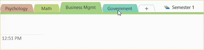 Анимированный пример создания группы разделов в OneNote