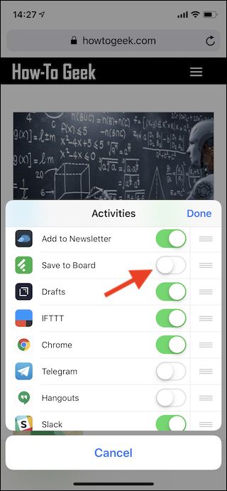 Список доступных расширений с переключателями включения