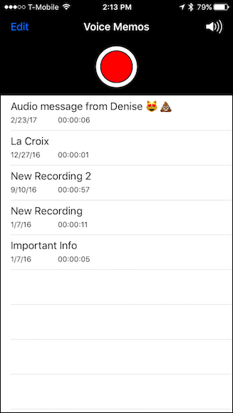 Скриншот: список записей в приложении