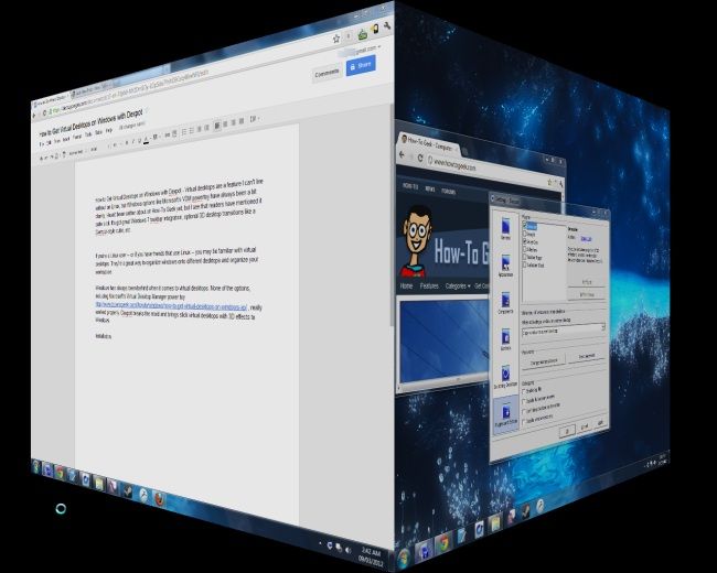 3D-эффект Dexcube при переключении рабочих столов