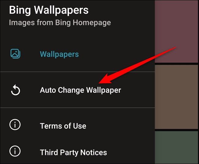 Выберите пункт Автозаменяющиеся обои