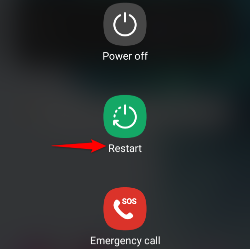 Пункт меню «Перезагрузить»