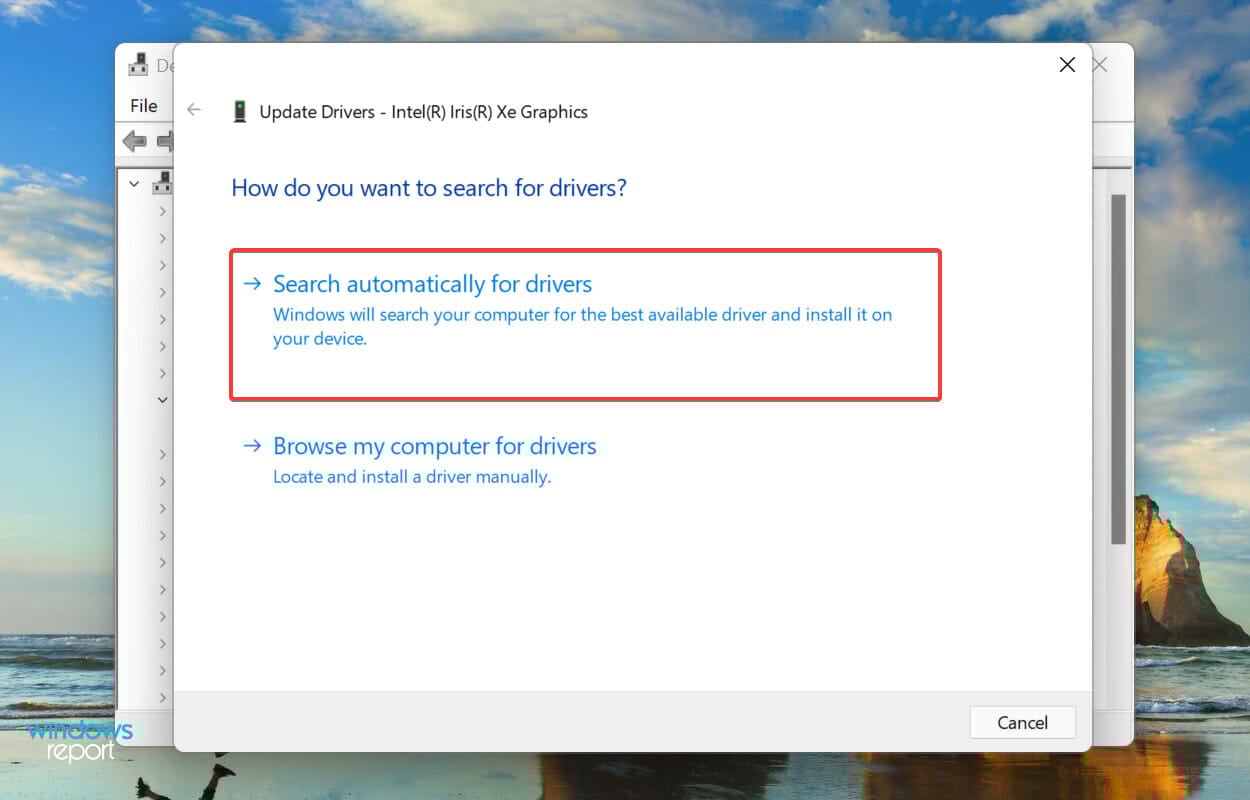 Search automatically for drivers