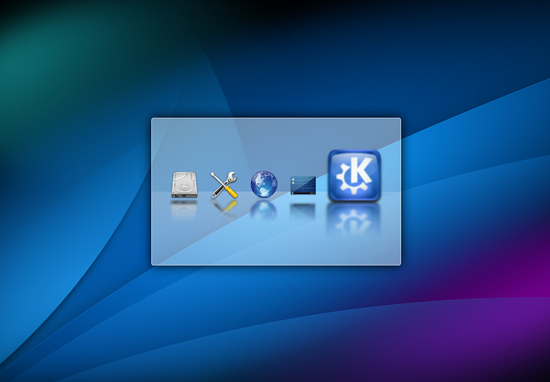 Стартовый экран-заставка KDE4 по умолчанию