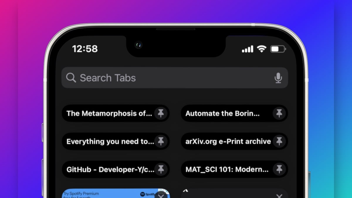 Закрепить вкладки в Safari на iPhone — iOS 16