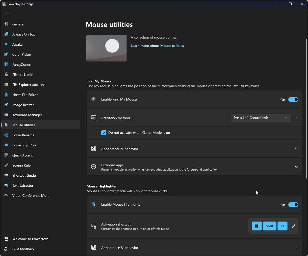 Mouse Utilities — подсветка кликов и поиск курсора
