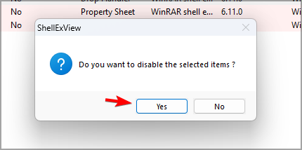Подтверждение отключения расширения