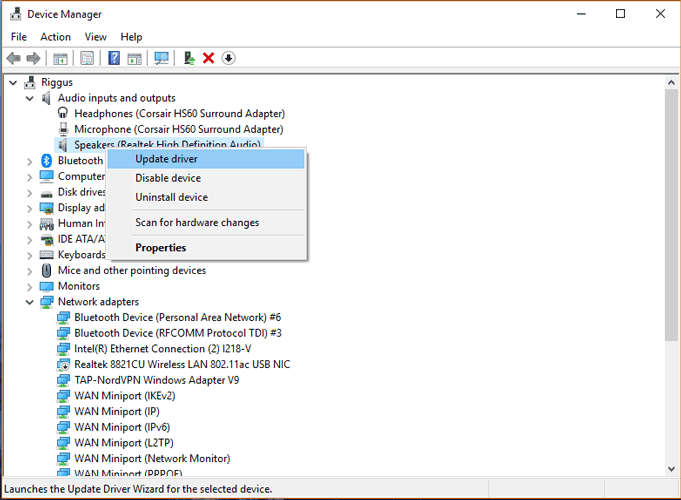 обновление драйвера в Диспетчере устройств
