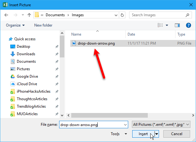 create dropdown list in excel
