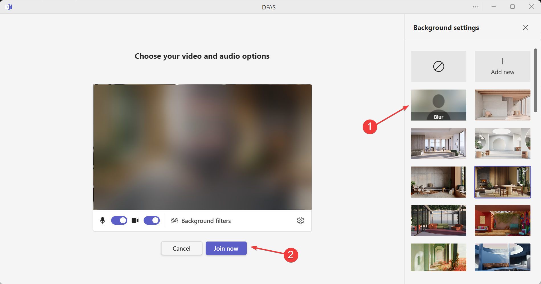 Размытие фона в Microsoft Teams