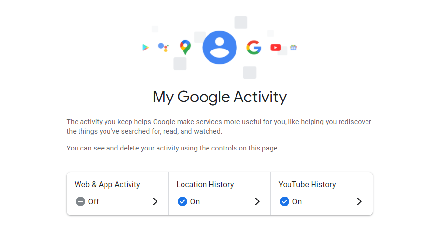страница Моя активность с журналом действий