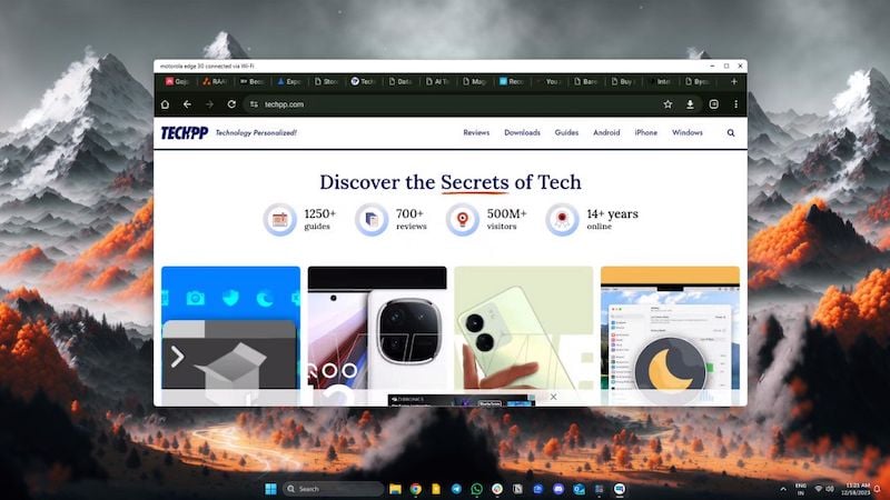 Изображение: Пример Mobile Desktop с браузером Chrome, запущенным через Ready For