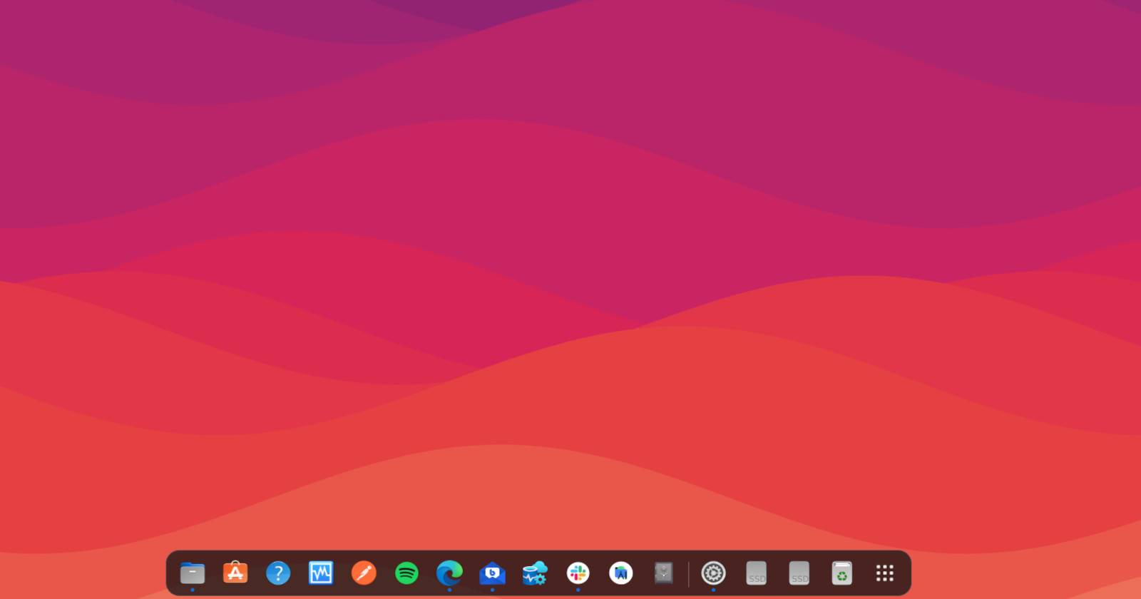 изображение рабочего стола Ubuntu с доком слева