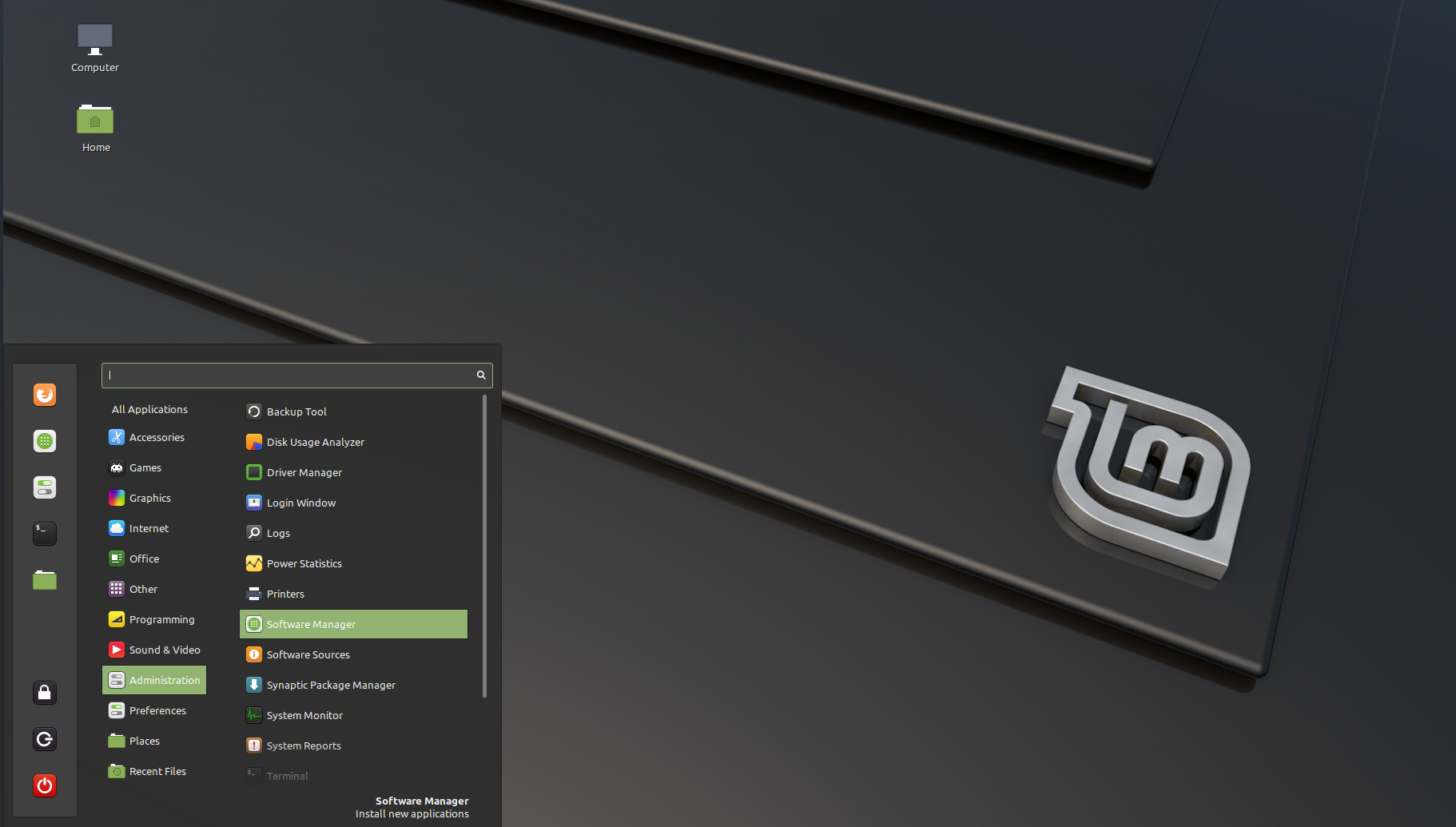 Диспетчер программ Linux Mint