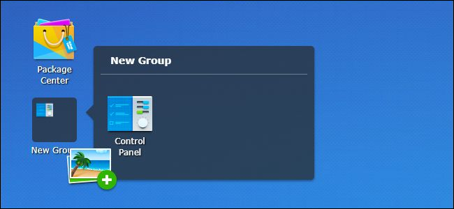 Закрепление ярлыков на рабочем столе Synology DSM