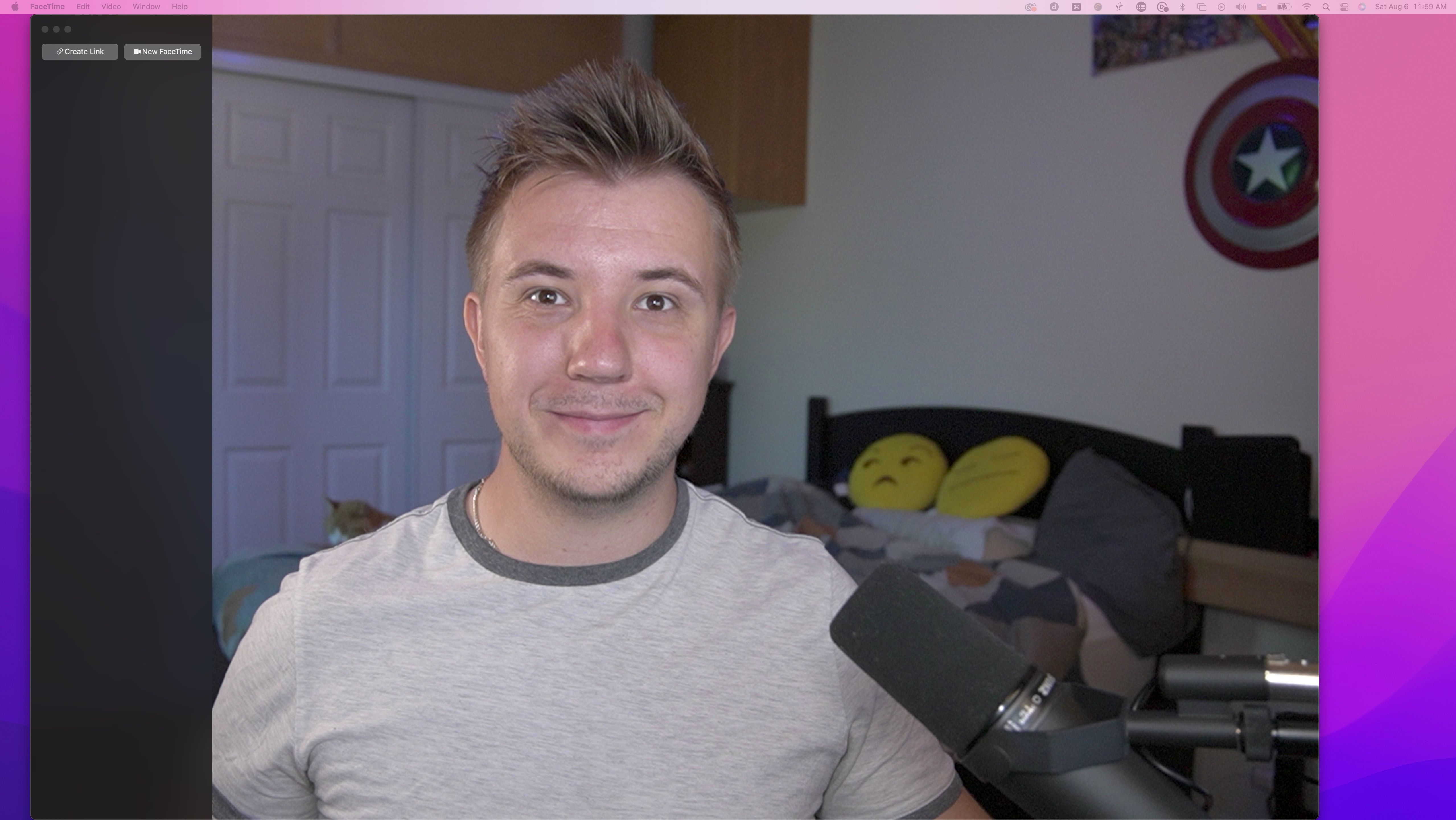 Пример FaceTime с внешней беззеркальной камерой через карту захвата