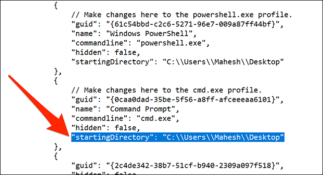 Изменить папку Command Prompt по умолчанию