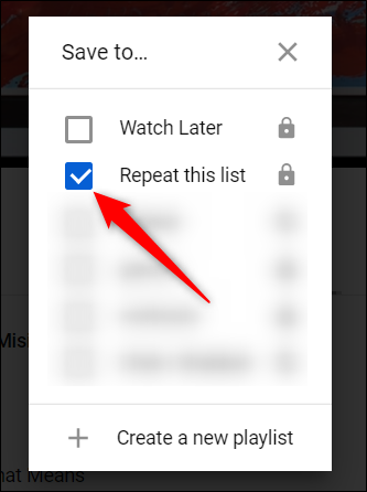 Отметьте флажком созданный плейлист при добавлении видео.