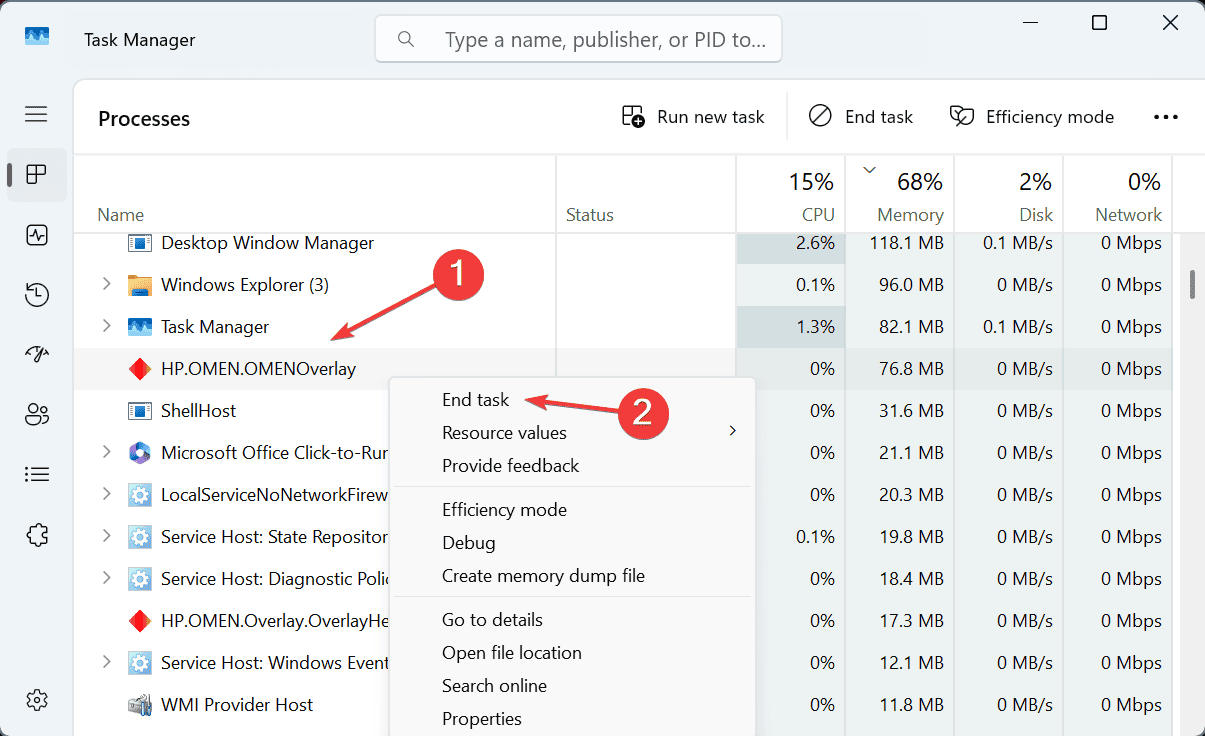 Завершение задачи Xbox Game Bar в Диспетчере задач