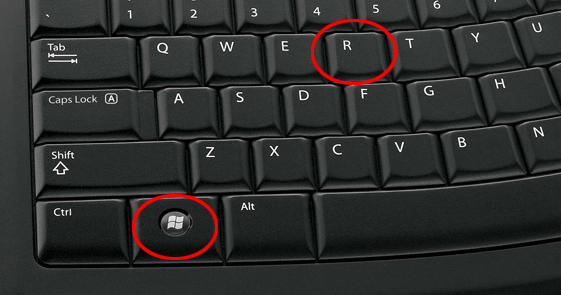 Иллюстрация кнопки Windows и R
