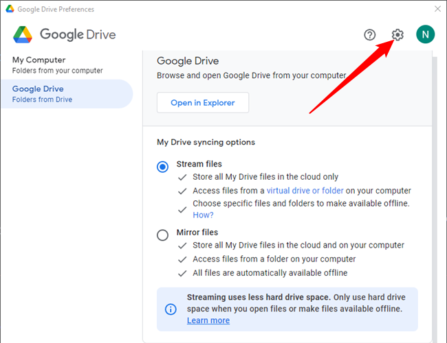Click the gear icon in the top right corner of the preferences page. 