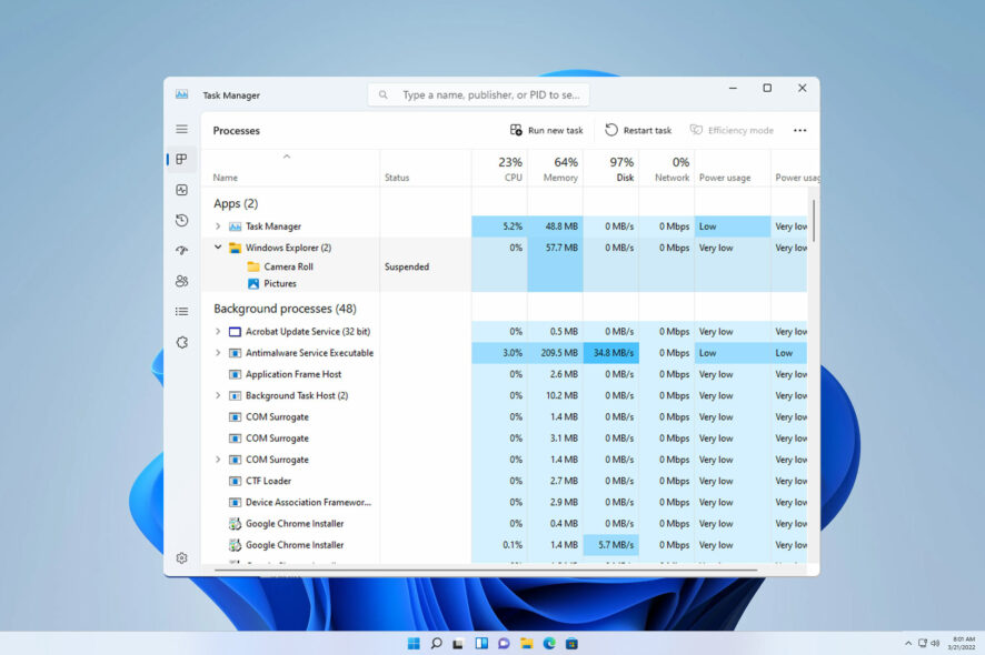 Запуск папок в отдельных процессах Windows