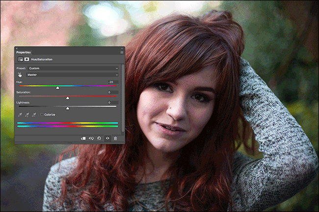 Демонстрация действия ползунка цвета