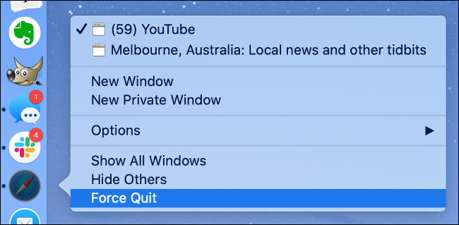 Force Quit an App in macOS