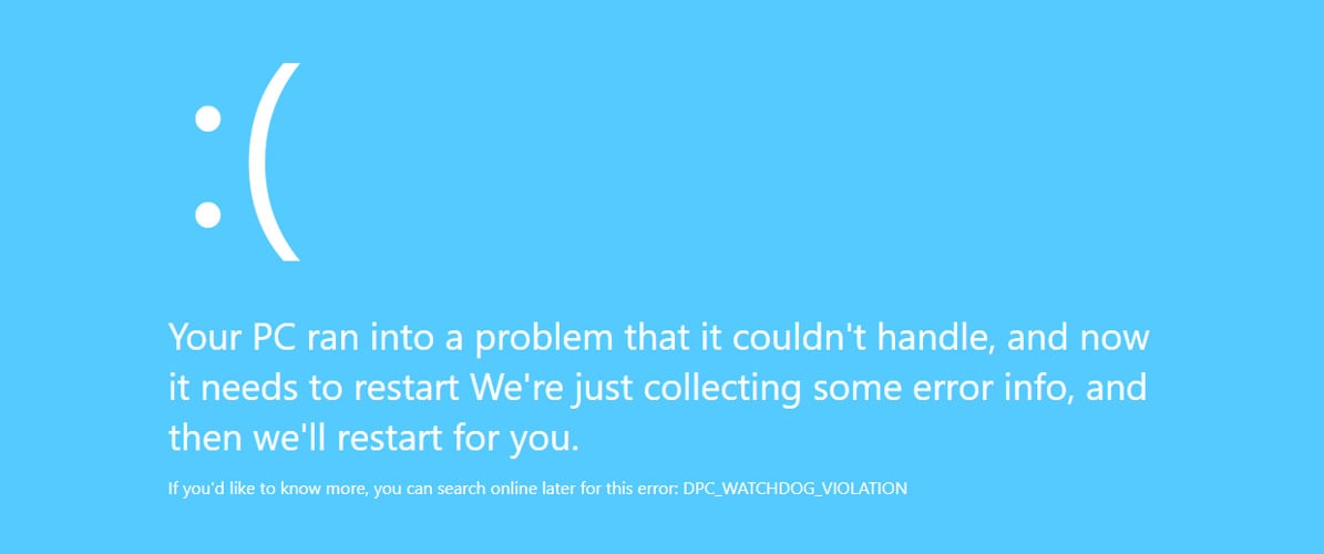 Фальшивый BSoD с сообщением DPC_WATCHDOG_VIOLATION