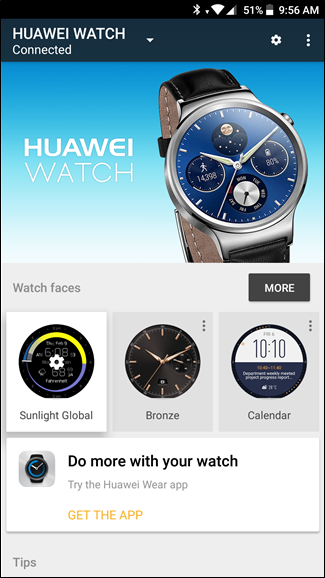 Меню выбора часов в приложении Android Wear с опцией добавления новых часов