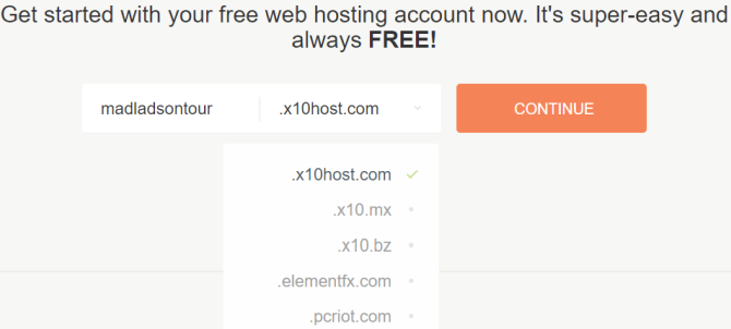 Логотип X10Hosting и пример интерфейса бесплатного хостинга