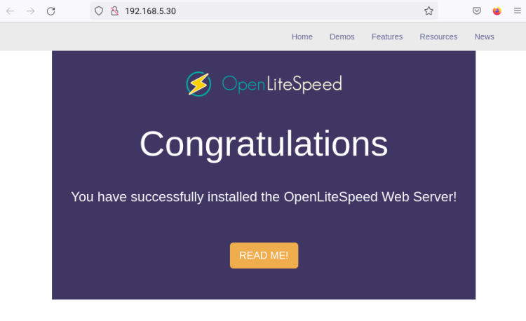 OpenLiteSpeed теперь на порту 80