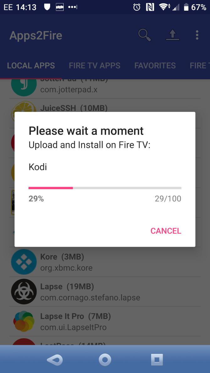 Загрузка APK на Fire Stick через Apps2Fire